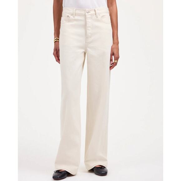 NWT Madewell Low-Slung Baggy Jeans In Vintage Ivory Size 31 - Picture 2 of 11